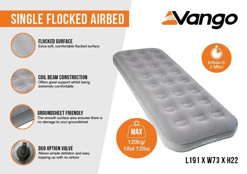 Single Flocked Airbed - Image 2