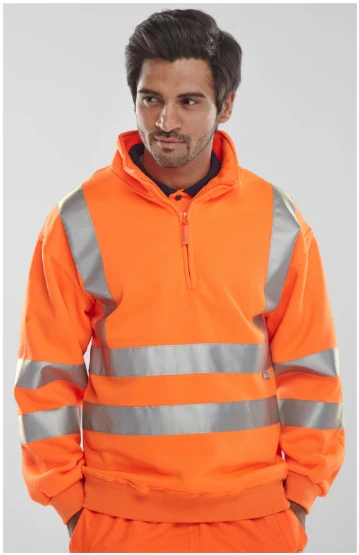 Unisex Hi-Vis Half Zipped Jumper - Image 3