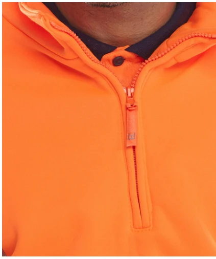 Unisex Hi-Vis Half Zipped Jumper - Image 4