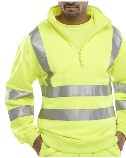 Unisex Hi-Vis Half Zipped Jumper - Image 6