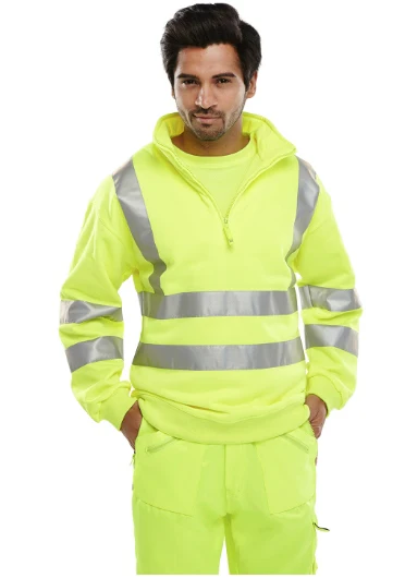 Unisex Hi-Vis Half Zipped Jumper - Image 7