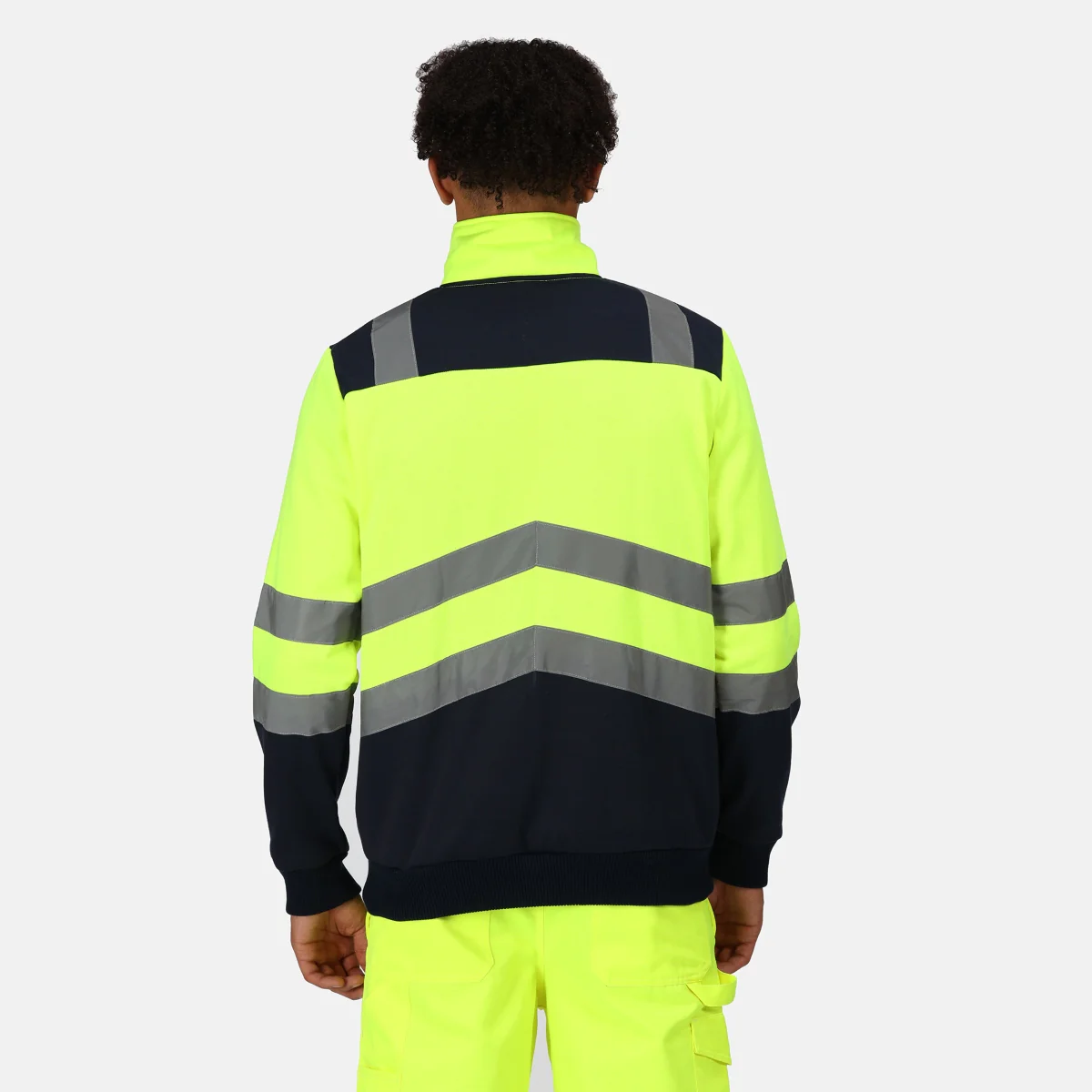 Unisex Hi-Vis Pro 1/4 Zip Sweat Top - Image 3